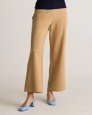 Quince Organic Cotton Double Knit Wide Leg Pants Soft Camel Size Medium NWT picture