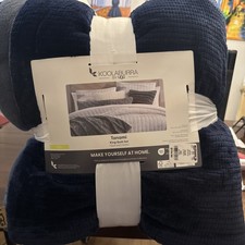 🌹Koolaburra by UGG Tanami King Quilt Set 1 Quilt, 2 Shams NWT Grey/Blue  picture