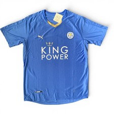 Vardy Leicester City 2015/2016 Retro Home Jersey EPL Champion - Mens Sizes - New picture