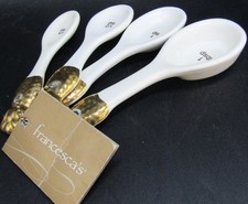 Francesca's White and Gold Porcelain Measuring Spoons. picture