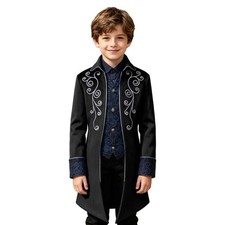 XYFDHJY Kids Medieval Victorian Coat, Gothic Renaissance Steampunk Jacket for Ha picture