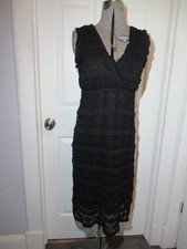 Whimsigoth Black Lace Dress Romantic Goth Fairy Witchy Rockmans Sleeveless Frill picture