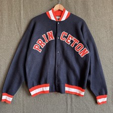 Vintage 60s Champion Princeton University Tigers Fleece Snap Button Jacket Sz XL picture