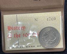 1957 CYPRUS 100 MILS COIN IN ORIGINAL WALLET RARE 10,000 Mintage picture