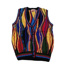 vintage 90s Old Country Coogi Style Sweater Sleeve less Pullover V-neck Jumper picture