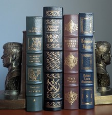 Easton Press 4 Book Leather Lot Moby Dick Huck Finn Treasure Island Yearling picture
