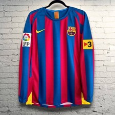 FC Barcelona Jersey 2005/2006 Home Long Retro Soccer Jersey-RONALDINHO #10 picture