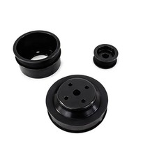 Black Billet Aluminum Serp Underdrive Pulley Set SBF Ford SB Windsor V8 302 351W picture