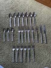 24 Pc Sonoma Home HAPPY TRAILS Stainless Cowboy Horse Flatware Spoon Fork Knive picture