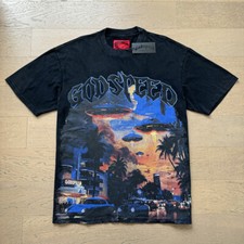 NEW Mens Godspeed Urban UFO print Tee Washed Short sleeved T-shirt picture