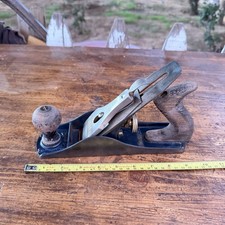 Vintage Stanley Bailey No. 4 Hand Plane Blue with Yellow Logo Type 20 (1962-67) picture