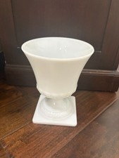 Vintage E.O. BRODY & CO MJ-44 Milk Glass Pedestal Planter Vase 7”. Ohio USA picture