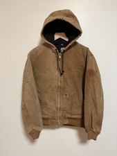 Vintage 90s Brown Carhartt Hooded Quilt Lined Active Jacket Size Men’s Medium picture