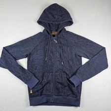 VTG Y2K L.A.M.B. Hoodie Womens Small Black Snakeskin Print Full Zip Gwen Stefani picture