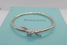 Gift.Knot Bangle 18K&White+Gold DiamondTlfanyCo SZ 6.7+0.2