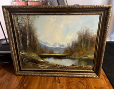Kort Original Large Oil on Canvas Landscape Painting Framed, German Realism picture
