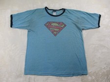 VINTAGE Superman Shirt Mens Extra Large Blue Logo DC Comics * picture