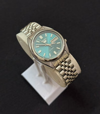 Vintage Seiko 5 Ca-7009 Automatic Teal  Green Dial Day-Date Men’s Wrist Watch picture