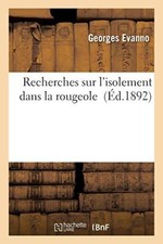 Recherches sur l'isolement dans la rougeole                                     picture