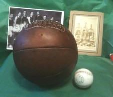 1910  Antique Basketball - Naismith Style Distressed Brown  picture