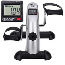 SILVER - HIMALY MINI EXERCISE BIKE UNDER DESK BIKE PEDAL MACHINE picture