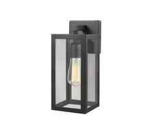 Hampton Bay Hurley 12 in. Matte Black Hardwired Outdoor Wall Light Lantern picture