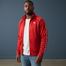 Kappa Track Jacket Burnt Orange Men Med Full Zip Logo Tape Athletic Sportswear picture