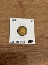 1908 Uncirculated Indian Head Penny - CLEANED picture