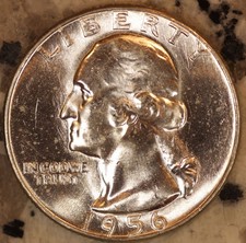 1956 P Washington Quarter 25C CHOICE BU LUSTER 90% Silver picture