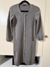 Theory Long Gray Button-Front 95% Wool Sweater Dress picture