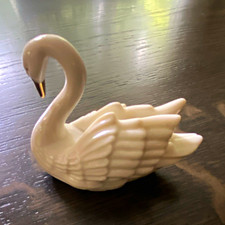 Lenox Porcelain Swan Bird Figurine, White with Gold Accents picture