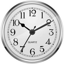 Hicarer 3-1/2 Inch (90 mm) Quartz Clock Fit-up/Insert with Arabic Numeral (Silve picture