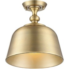 Savoy House 12in Berg 1 Light Semi Flush Warm Brass - 6-3750-1-322 picture