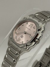 Gucci G-Flat Quartz 24mm Diamond Accent Pink Dial Women's Watch YA166501 picture