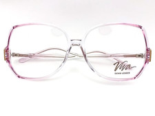 NOS Vintage Viva Oversized Butterfly Clear Purple Drop Arm Eyeglasses 1980s picture