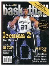 VINTAGE Aug 2003 Beckett Basketball Magazine Tim Duncan Ice Throne picture