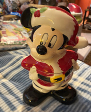 Disney Mickey Mouse Santa Ceramic Cookie Jar - Disney Franchise Collectible picture
