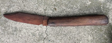 Antique Carved Wood Knife Folk Art Folding 1880s  Square Nails Toy picture