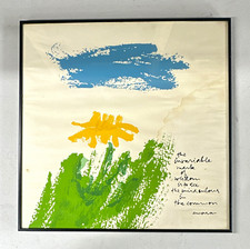 CORITA KENT AP Signed Flower Print “the invariable mark of wisdom” WATER DAMAGE  picture