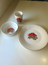 Fiesta Cowgirl 3 pc Set Luncheon Plate Bowl Juice Tumbler RARE picture