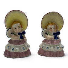 Vintage 1945-52 Occupied Japan Lady Bonnet Salt Pepper Shakers 3