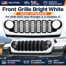 Front Grille Bright White 2024 Upgrade For 18-23 Jeep Wrangler JL Gladiator JT picture