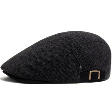 Men Women Herringbone Beret Hat Vintage Newsboy Flat Cap Adjustable Retro picture