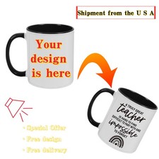 Customized Two Tone Coffee Mug Personalized Text  Daily Work Identity Present picture