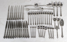 54 Pieces Oneida Community Cello Stainless Flatware Serving Pieces Burnished picture