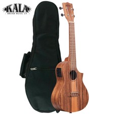 Kala Teak Tri-Top Florentine Cutaway Concert Acoustic Electric Ukulele with Bag picture