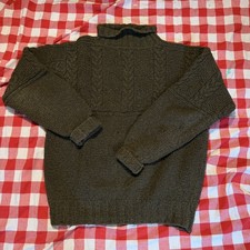 Vintage Polo Ralph Lauren Hand Knit Cable Sweater Wool/Silk Brown Men’s XL picture