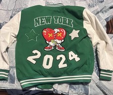 John Sebastian NYC 2024 Tackle Twill Varsity Jacket Medium Green No Reserve picture