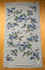Vintage Cannon Monticello Bath Towel 100% Cotton Floral Light Blue 43 x 24.5 picture