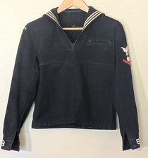 U.S. Navy Uniform Wool Jumper Top USS Tidewater w/ Ship Tab & Rating Patch picture